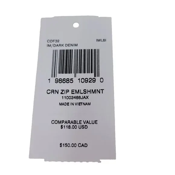 COACH CDF32 Corner Zip Wristlet w/Stitching Pebble Leather Gold/Dark Denim NEW - Picture 4 of 4